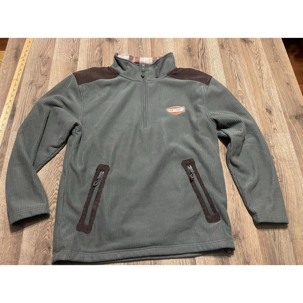 Renegade Sweatshirt, Men's Size Large, Green, Pullover, Zip Pockets, 1/4 Zip